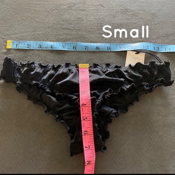 Shade & Shore Black Ruffle Cheeky Bikini Bottom Small - Picture 6 of 6